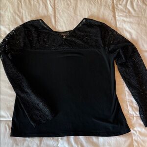 Ambiance Black Lace Long Sleeve Blouse